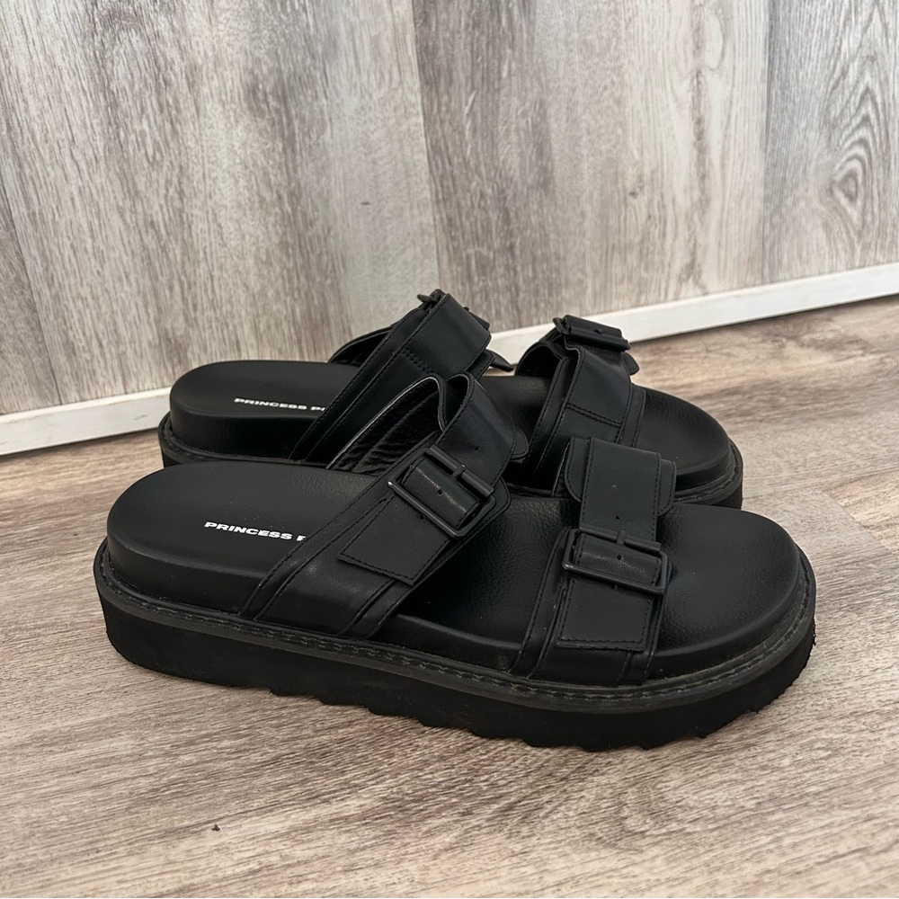 Princess Polly Chunky Platform Foot Bed Sandals Womens 9 Double Strap Beach Boho